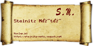 Steinitz Máté névjegykártya